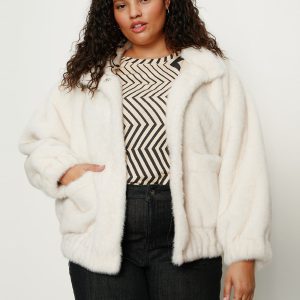 Coco Fur Jacket Almond Cream Extended Sizing