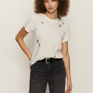 Embellished Tee White