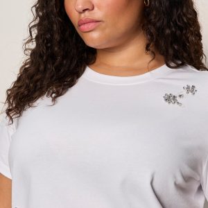 Embellished Tee White Extended Sizing
