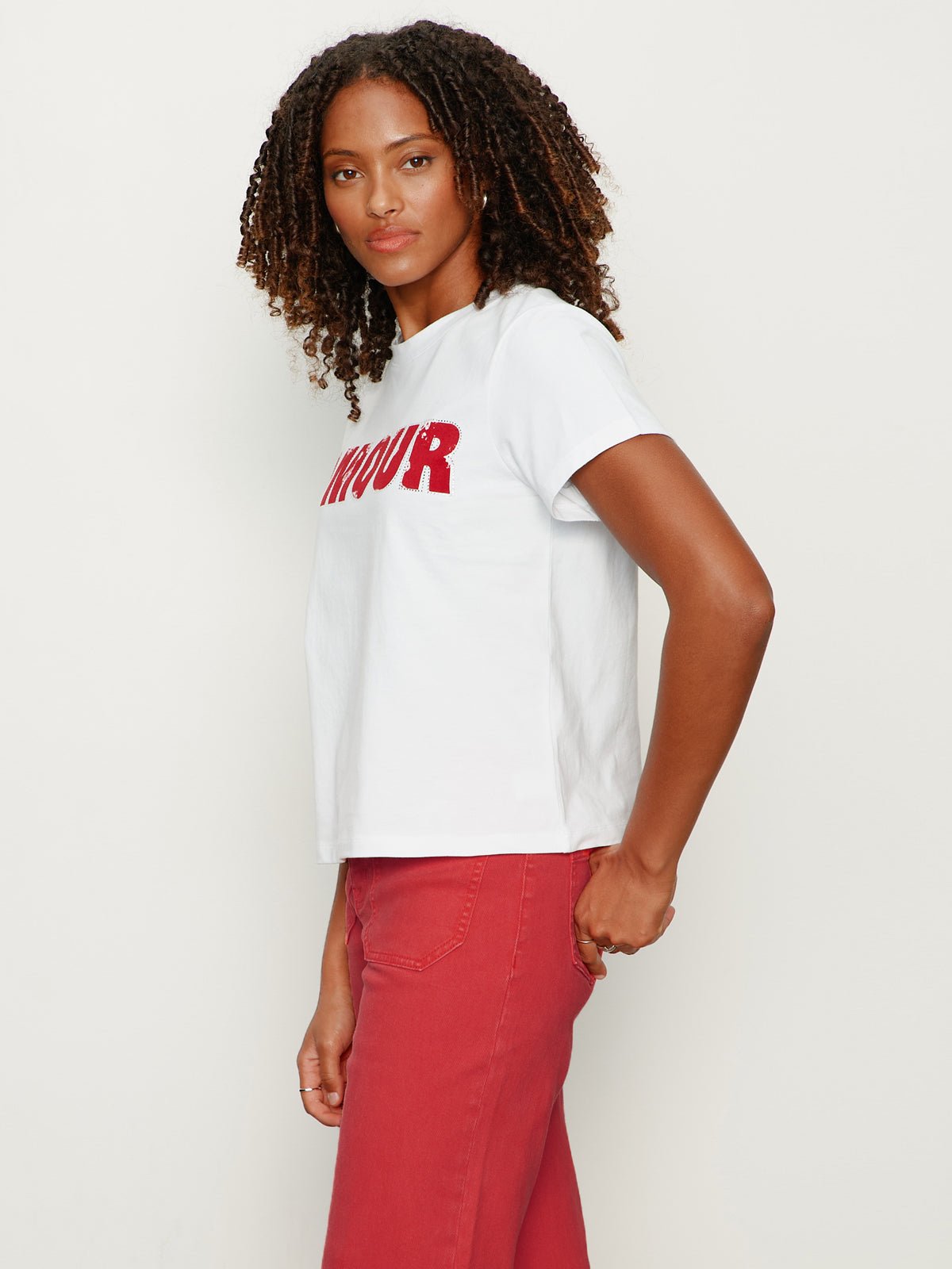 Embellished Tee White With Cherry Lacquer - Image 2
