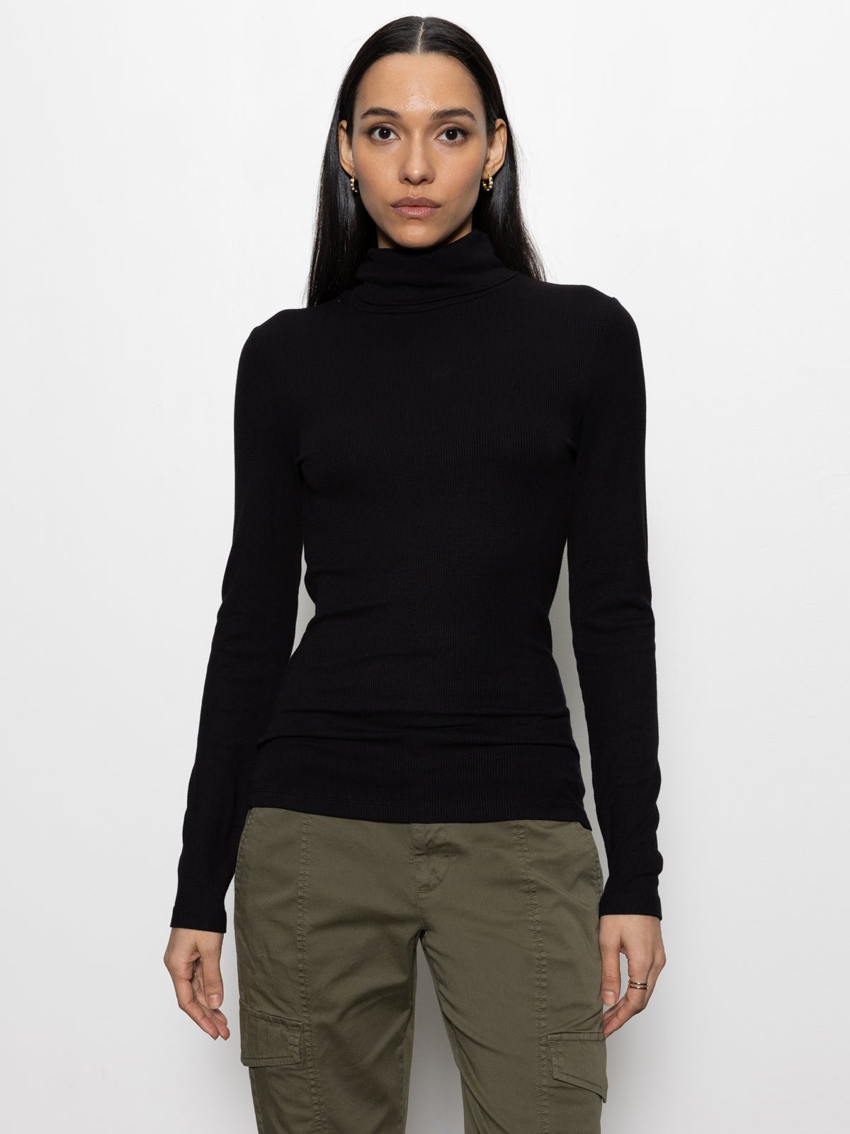 Essential Turtleneck Top Black - Image 3