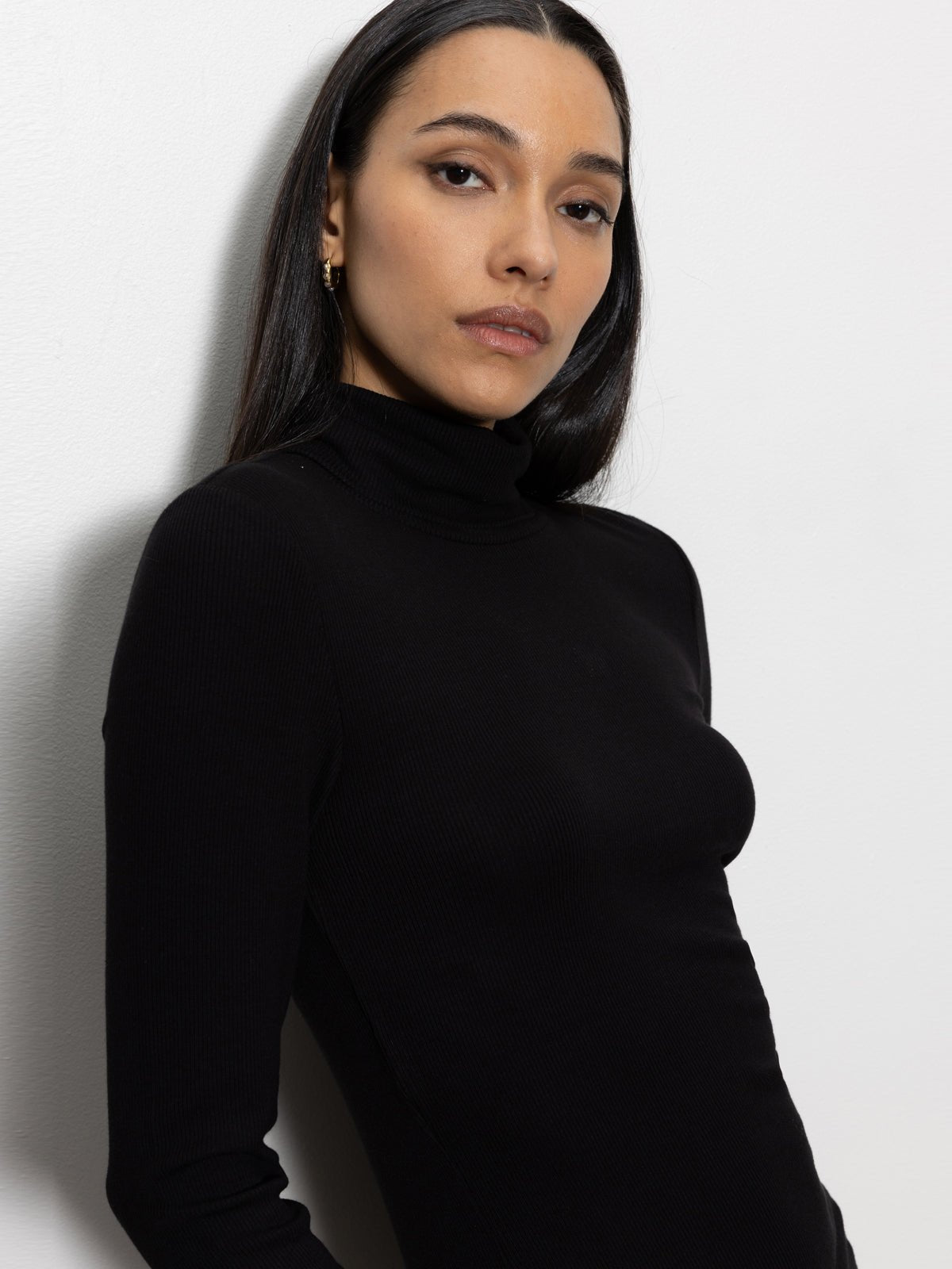 Essential Turtleneck Top Black - Image 2