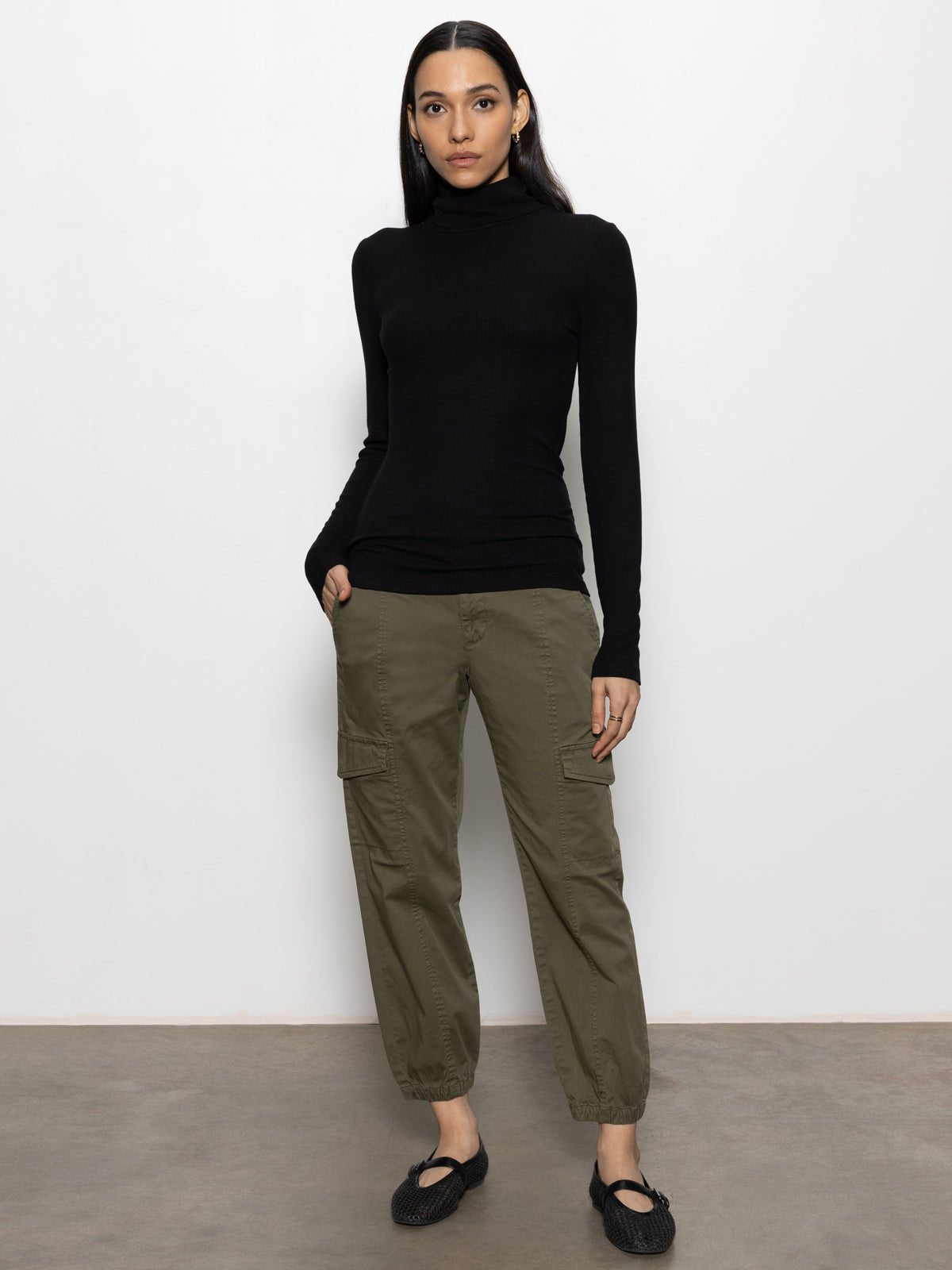 Essential Turtleneck Top Black - Image 6