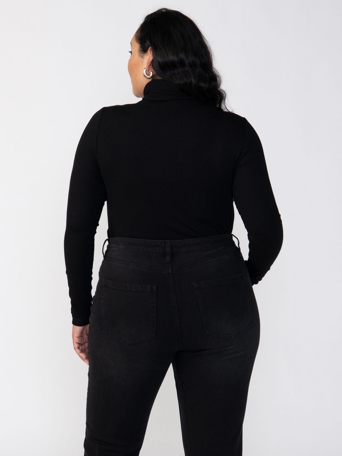 Essential Turtleneck Top Black Extended Sizing - Image 2