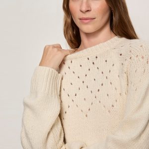 Femme Openwork Sweater Vanilla Creme