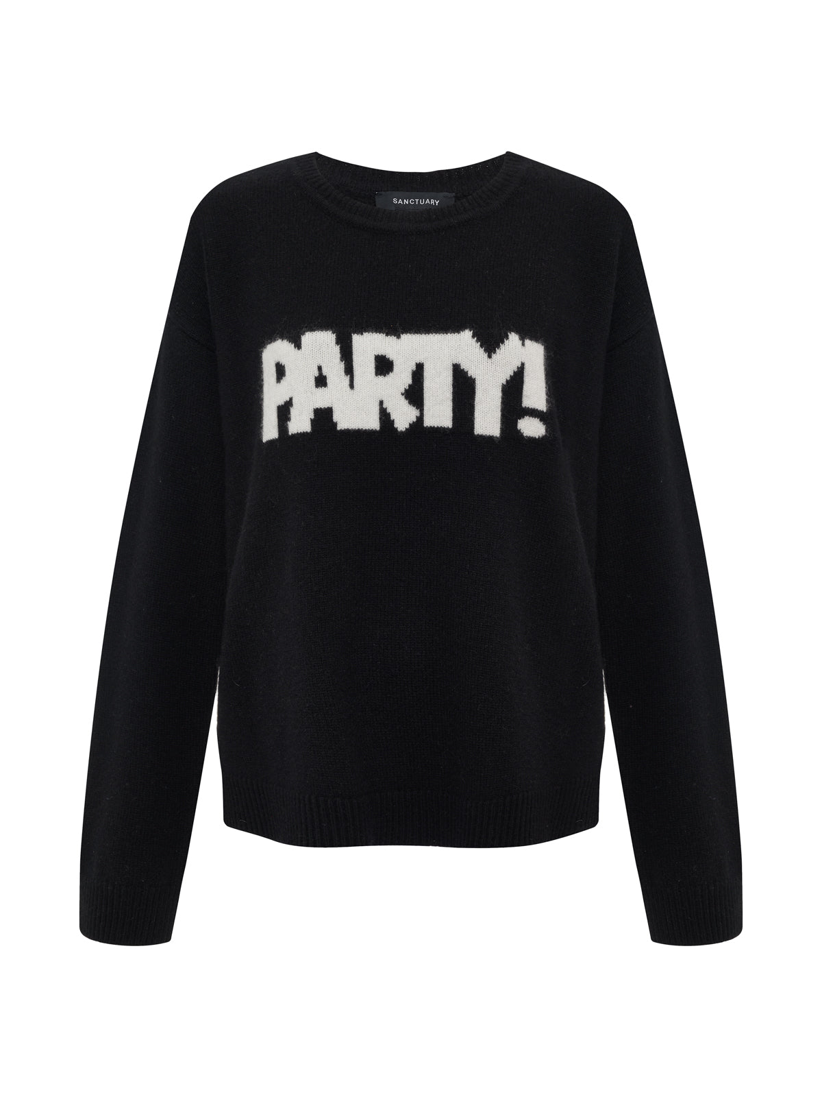 Life Of The Party Cashmere Sweater Black With Chalk - Image 6