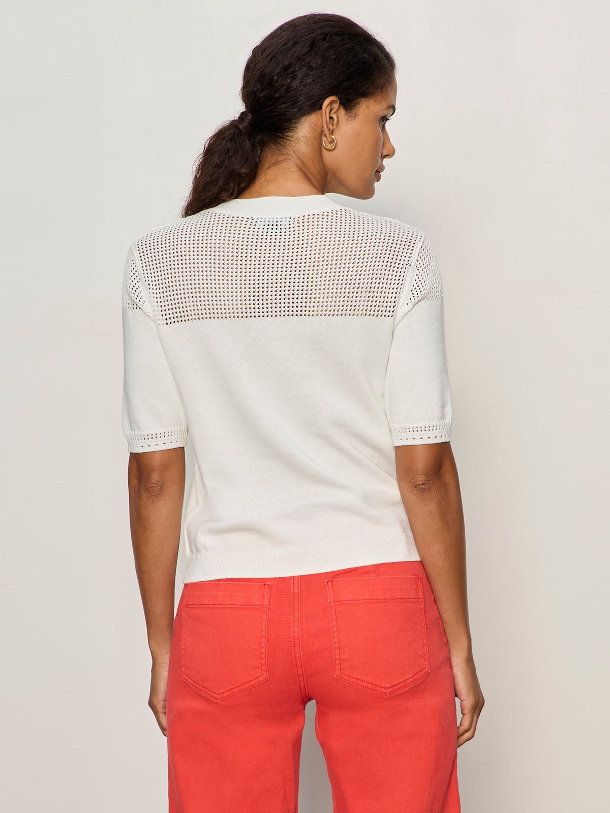 Mix Stitch Tee Chalk - Image 2