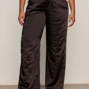 Modern Satin Trouser Black Extended Sizing