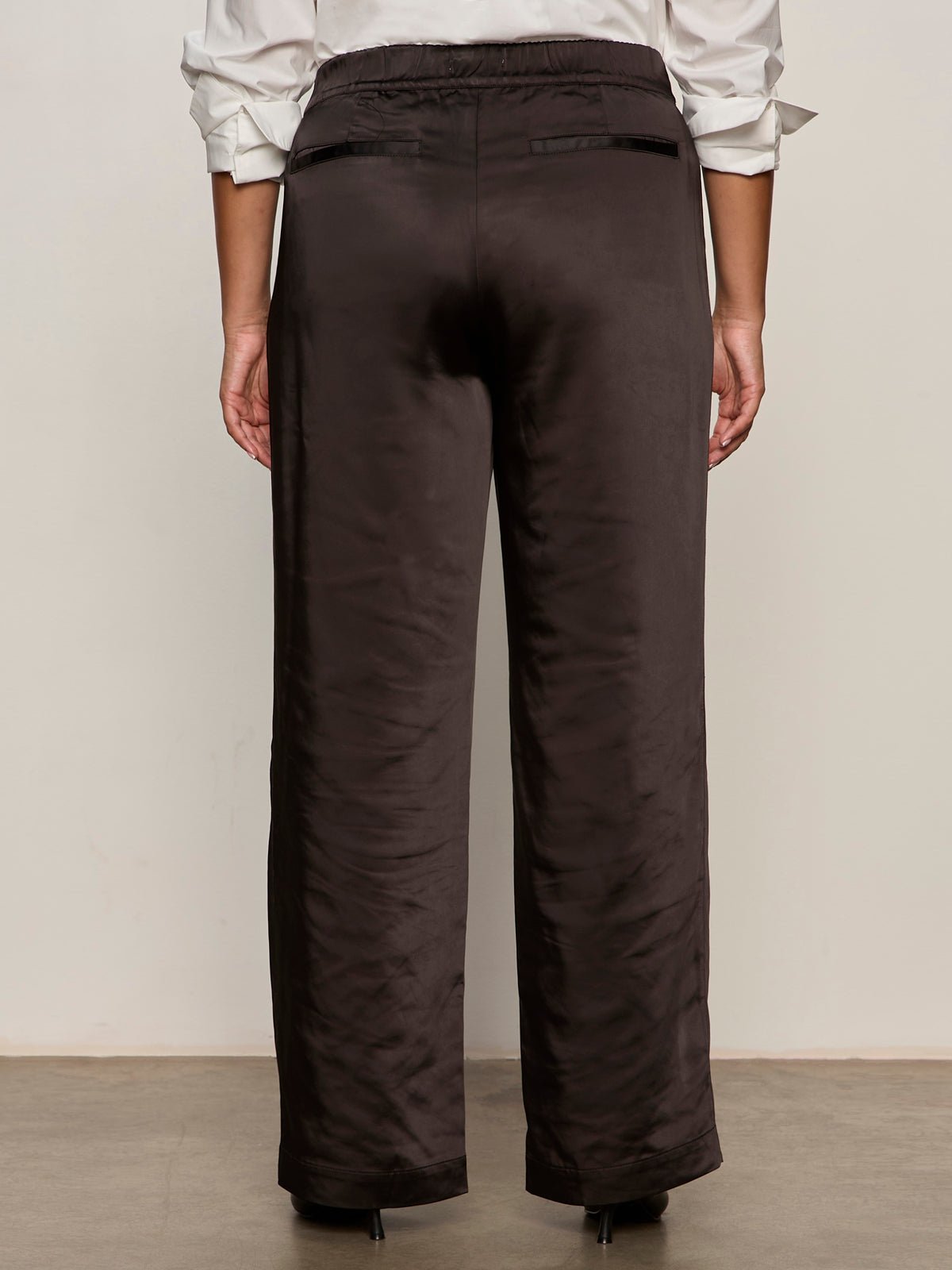 Modern Satin Trouser Black Extended Sizing - Image 3