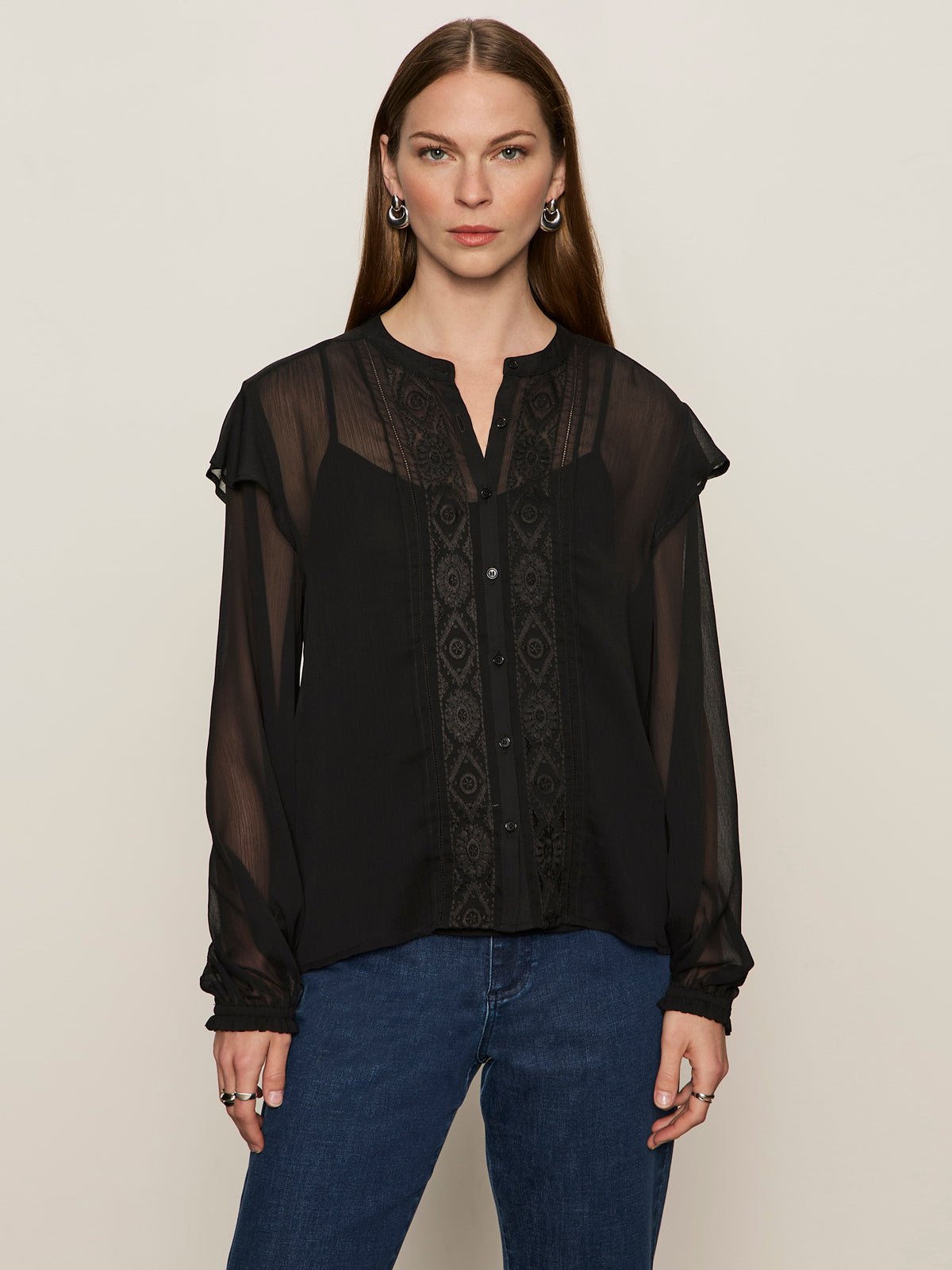 Nostalgia Embroidered Blouse Black - Image 2