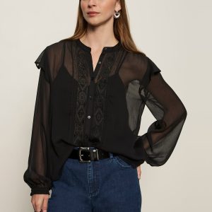 Nostalgia Embroidered Blouse Black