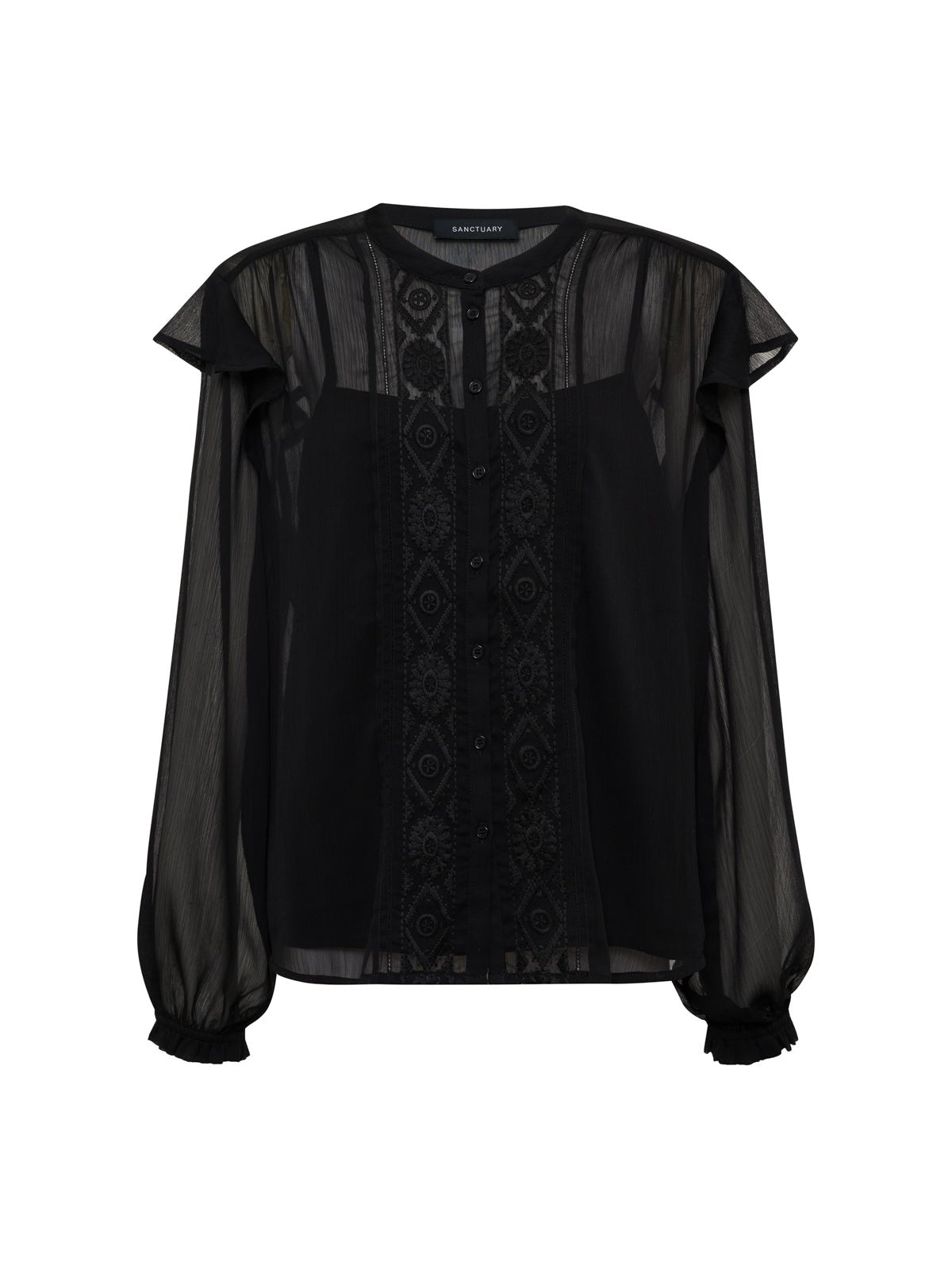 Nostalgia Embroidered Blouse Black - Image 6