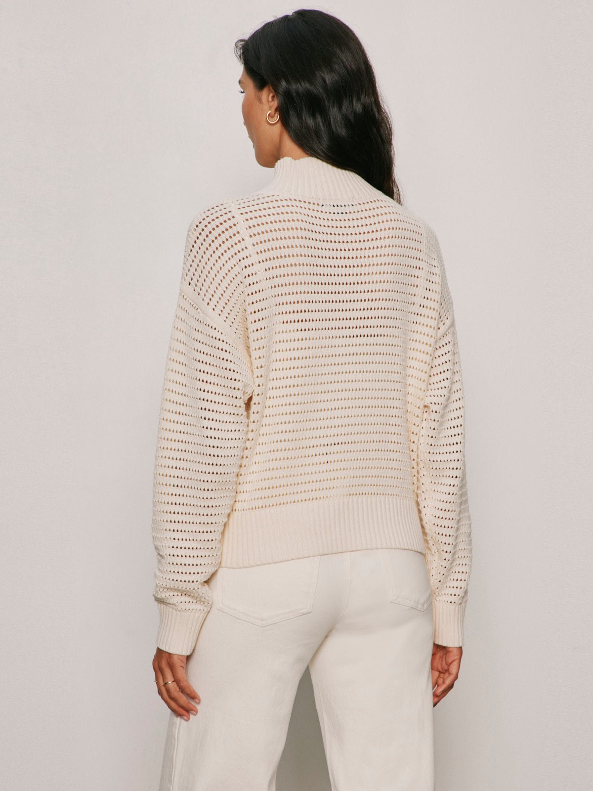 Open Knit 1/2 Zip Sweater Collagen - Image 5