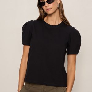 Pleated Tee Black