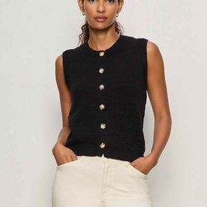 Pointelle Shell Black