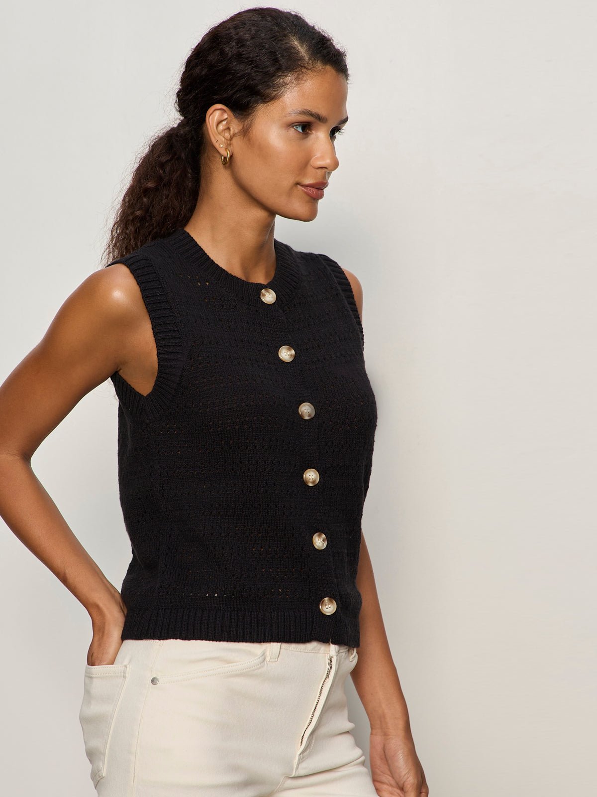 Pointelle Shell Black - Image 3
