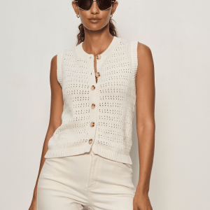Pointelle Shell Vintage Ivory
