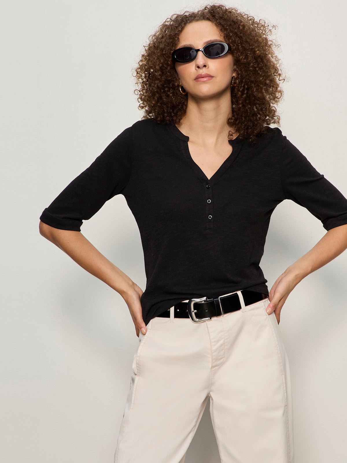 Rolled Sleeve Tee Black