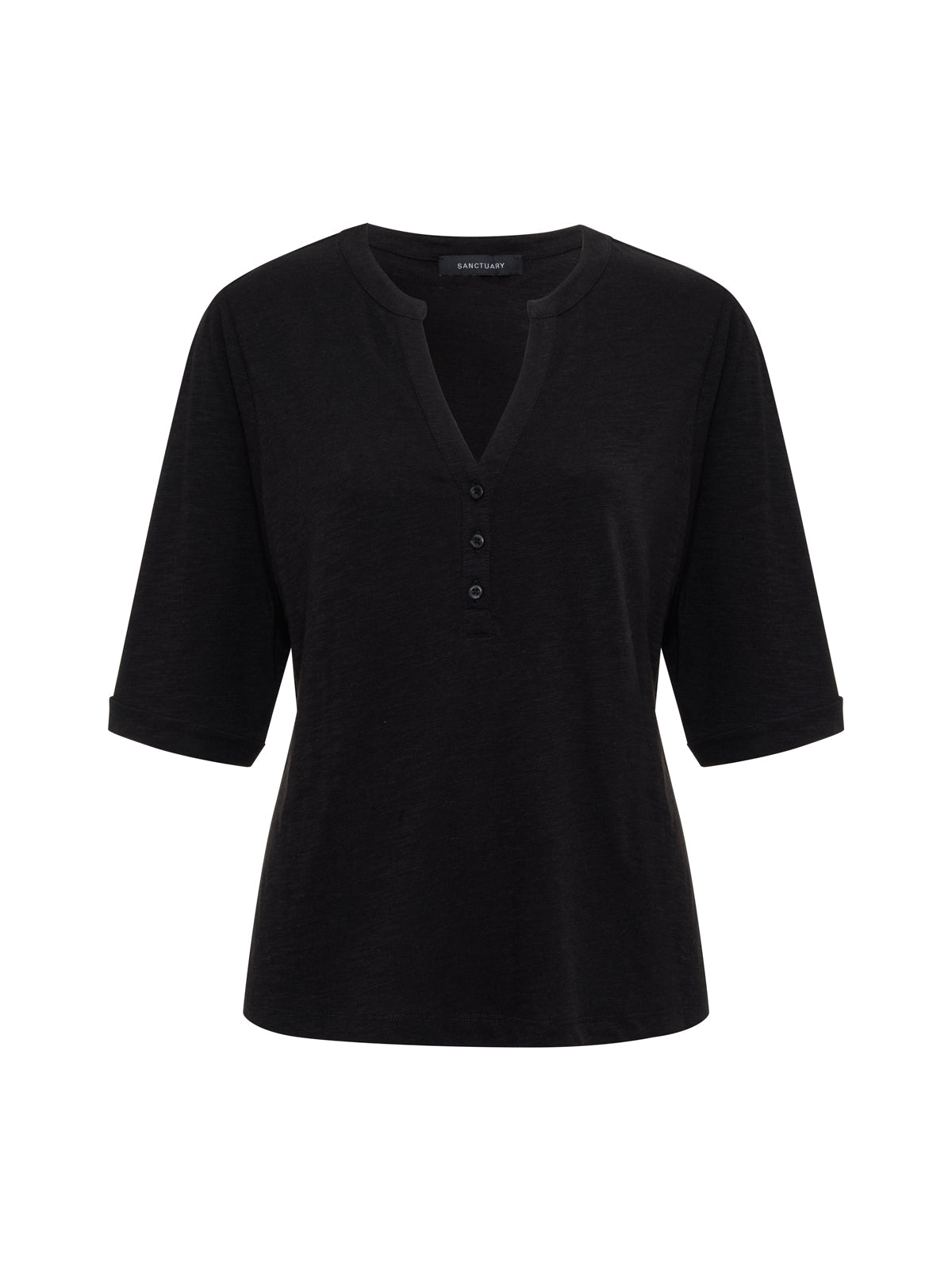 Rolled Sleeve Tee Black - Image 7