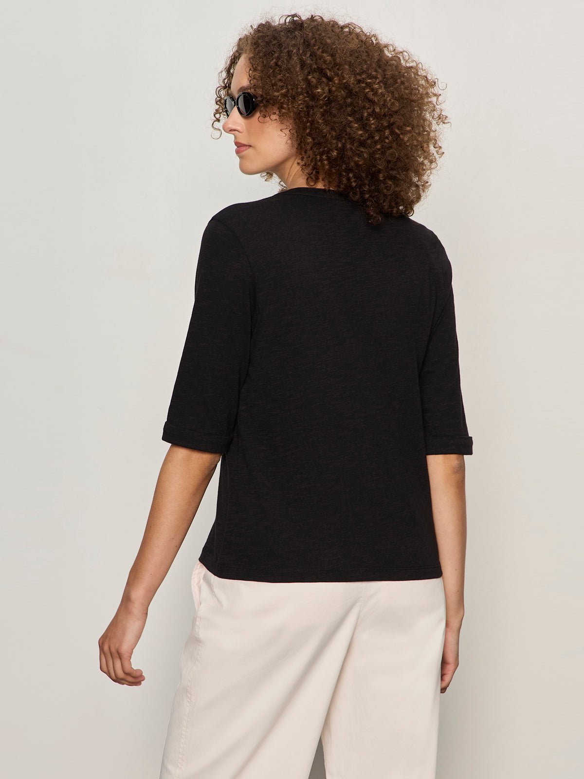 Rolled Sleeve Tee Black - Image 4