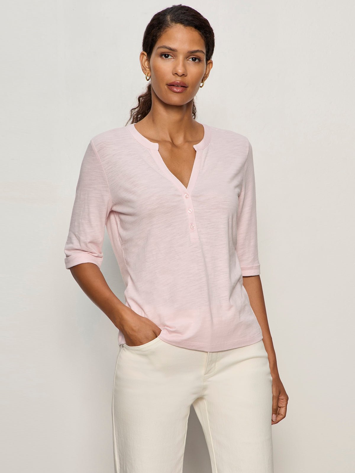 Rolled Sleeve Tee Oxygen Pink - Image 2