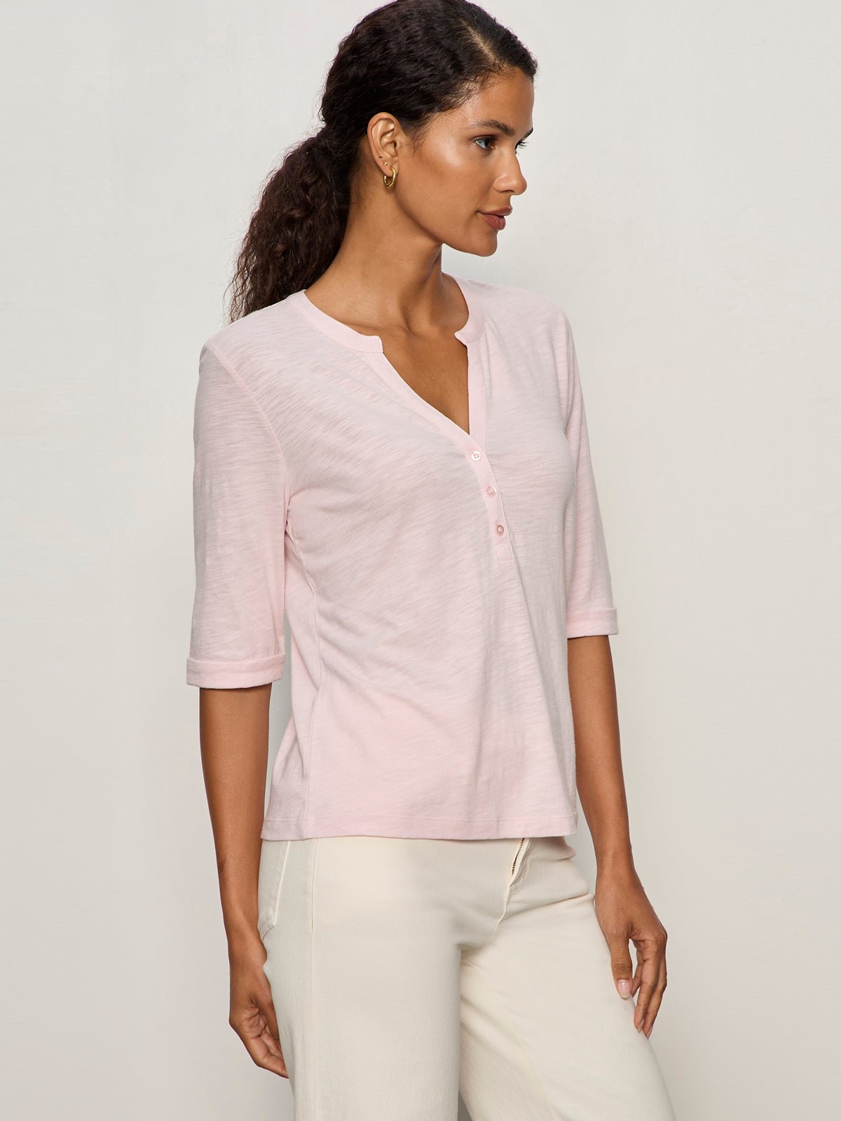Rolled Sleeve Tee Oxygen Pink - Image 3