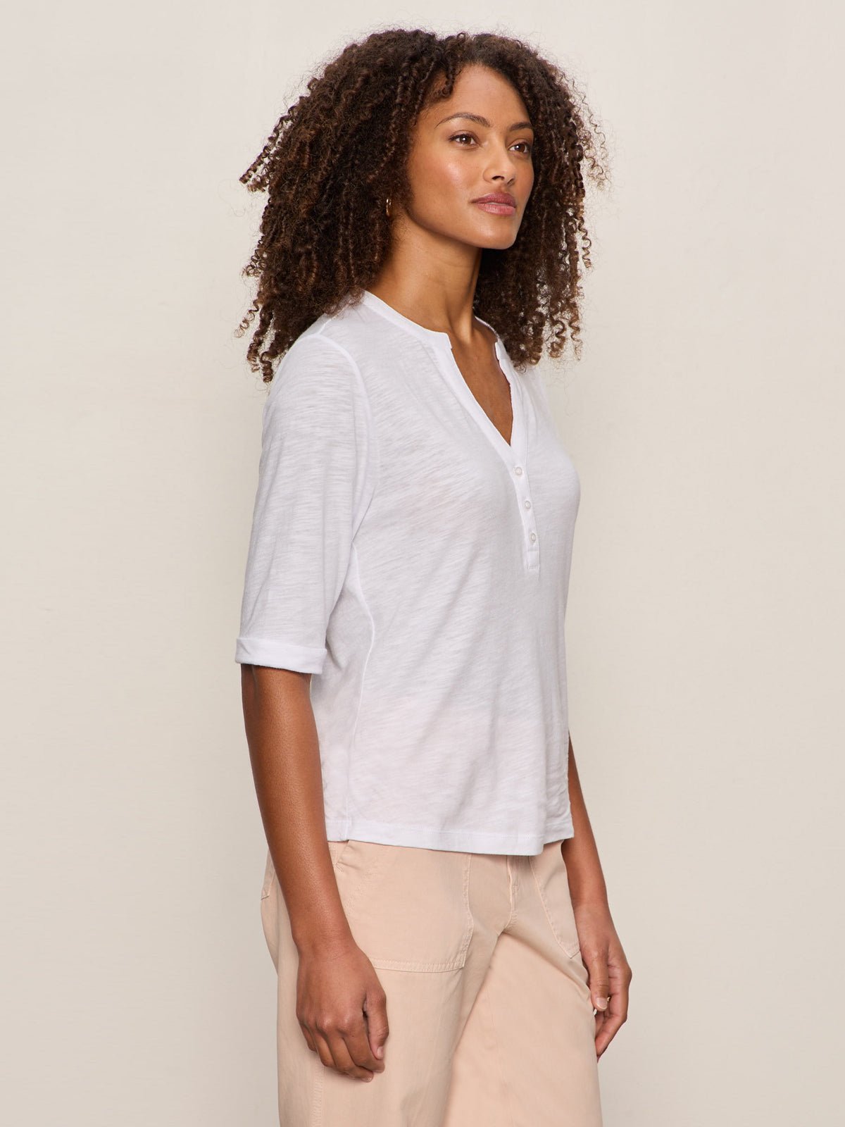 Rolled Sleeve Tee White - Image 4