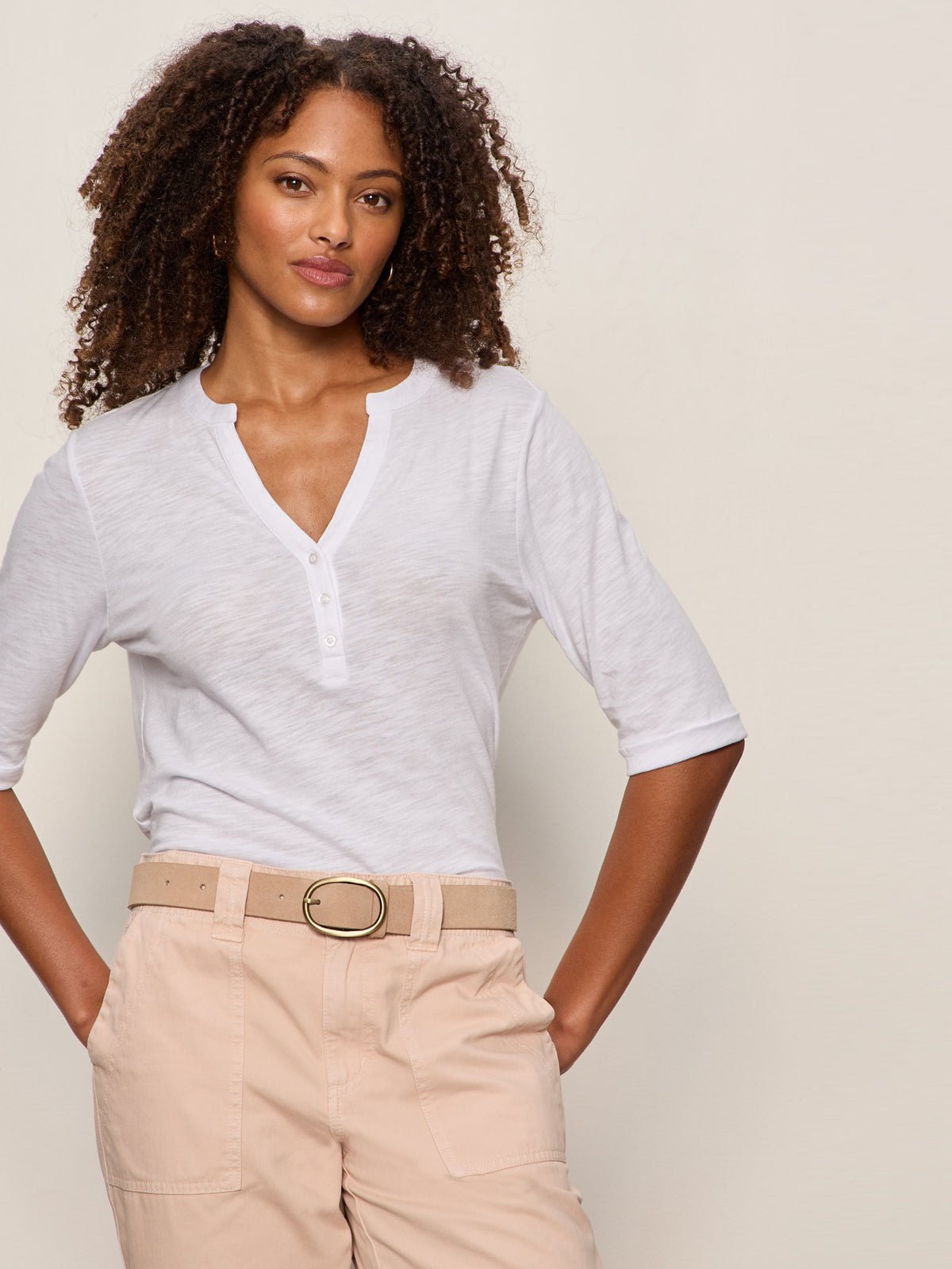 Rolled Sleeve Tee White