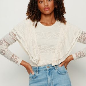 Ruffle Lace Tee Vintage Ivory