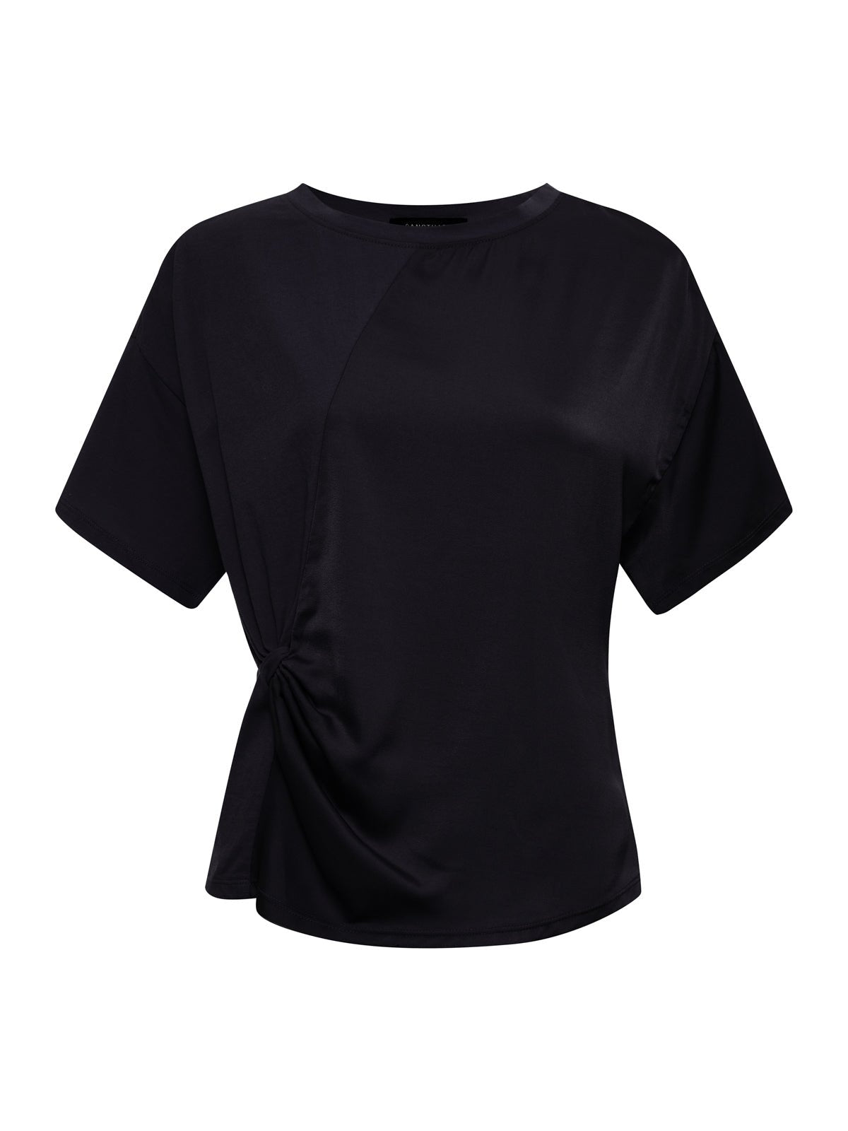 Satin Mix Tee Black - Image 7