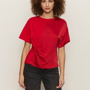 Satin Mix Tee Cherry Lacquer