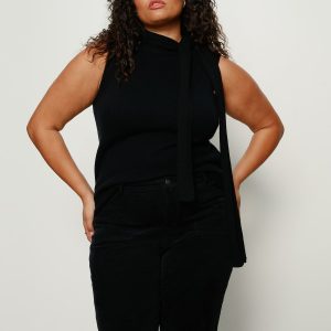 Scarf Sweater Shell Black Extended Sizing
