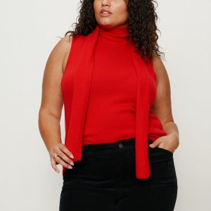 Scarf Sweater Shell Cherry Lacquer Extended Sizing
