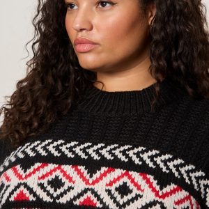 Send It Sweater Black Multi Extended Sizing