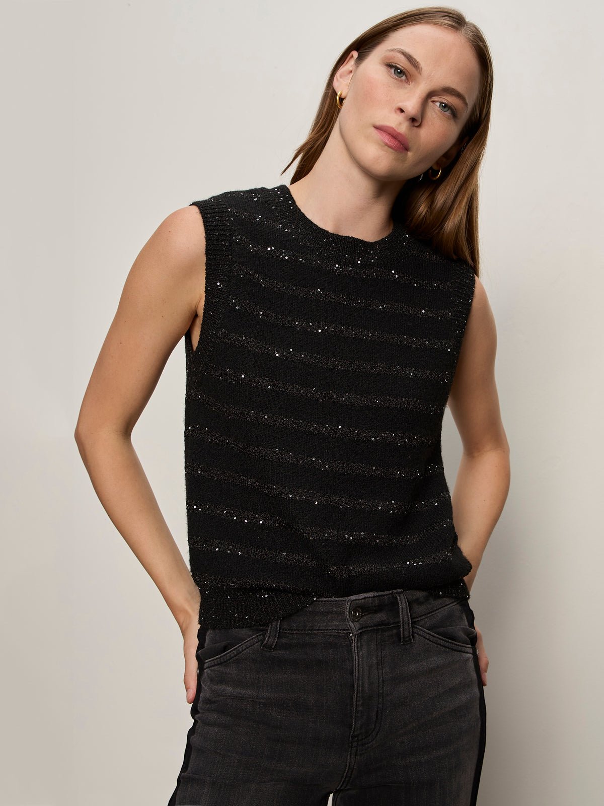 Shine Sweater Shell Black With Black Shine - Image 3