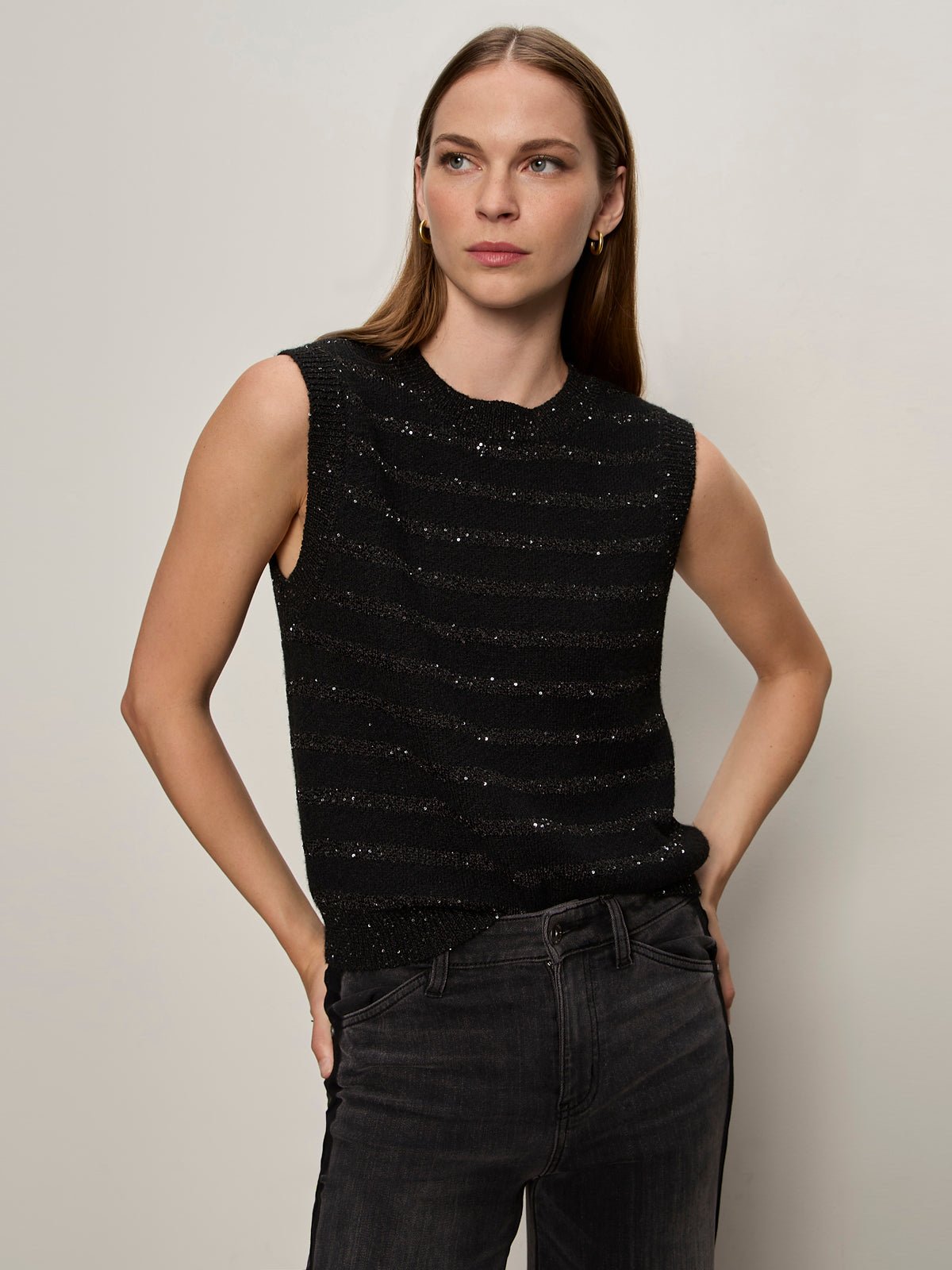 Shine Sweater Shell Black With Black Shine - Image 2