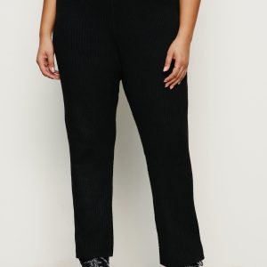 So Soft Ribbed Sweater Legging Black Extended Sizing