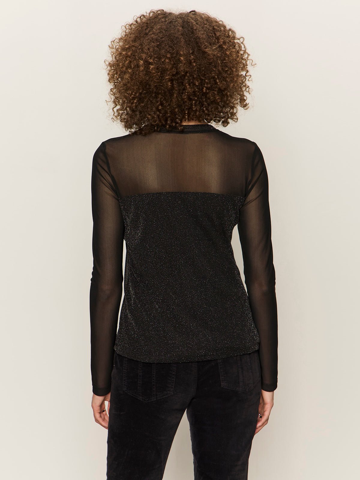 Sparkle Mesh Crew Tee Black - Image 4
