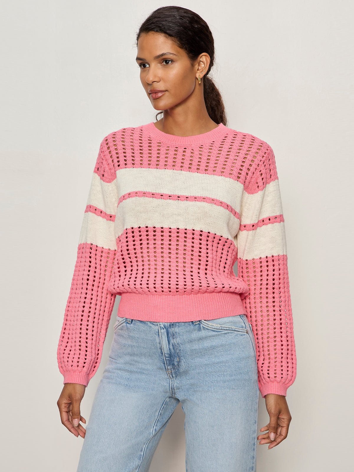 Sporty Openwork Popover Bloom Pink with Collagen Stripe - Image 3