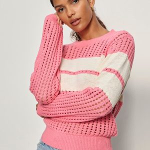 Sporty Openwork Popover Bloom Pink with Collagen Stripe