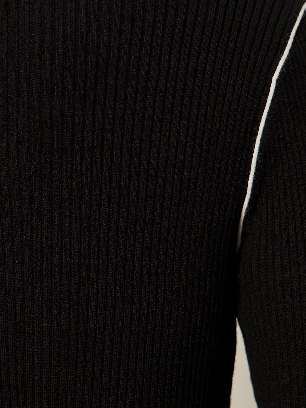 Sporty Rib Zip Up Black With Chalk Tipping - Image 6