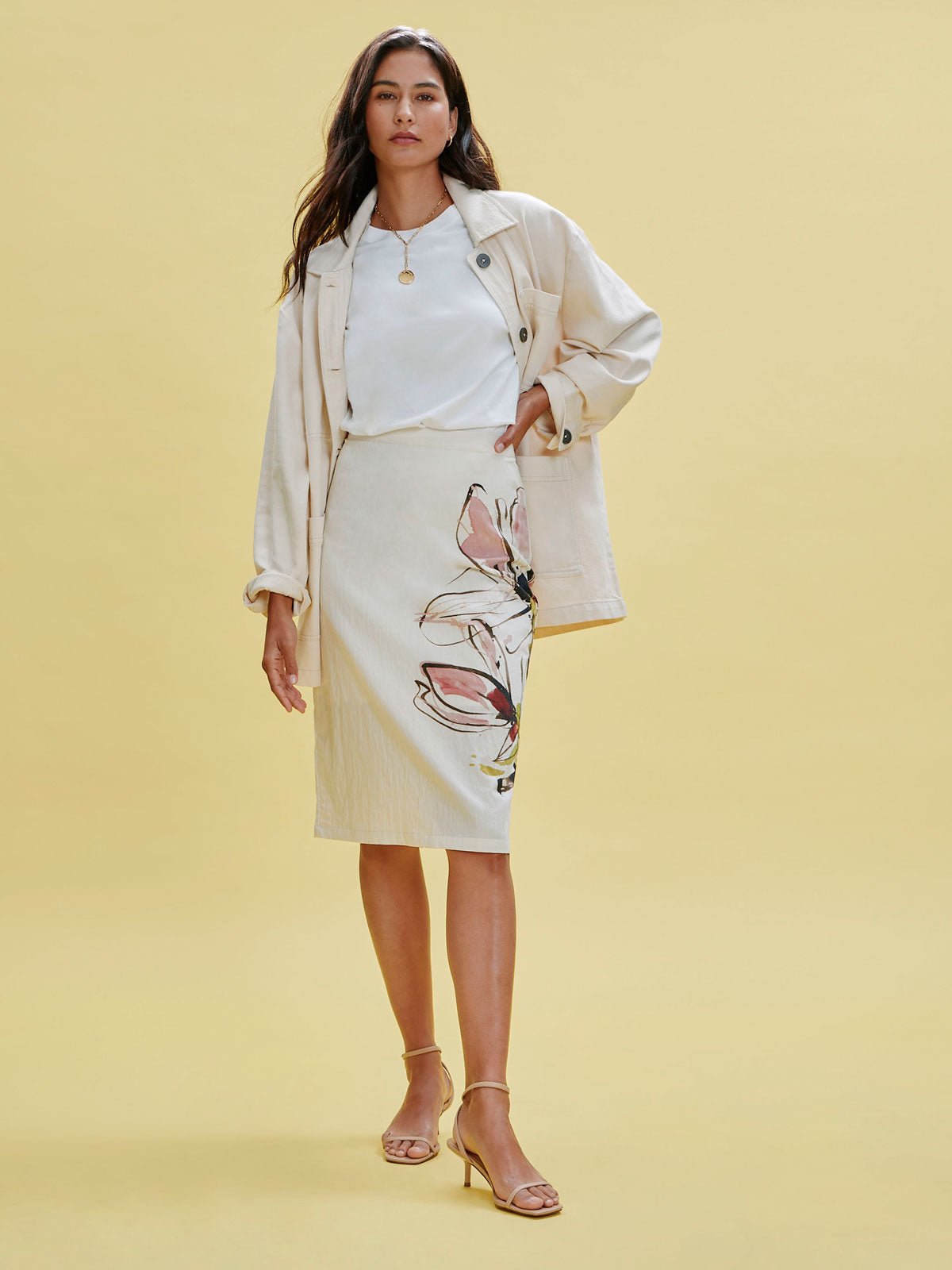Spring Fleur Pencil Skirt Fleur