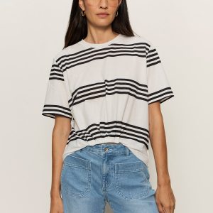 Tuck It Under Tee Chalk / Black Stripe